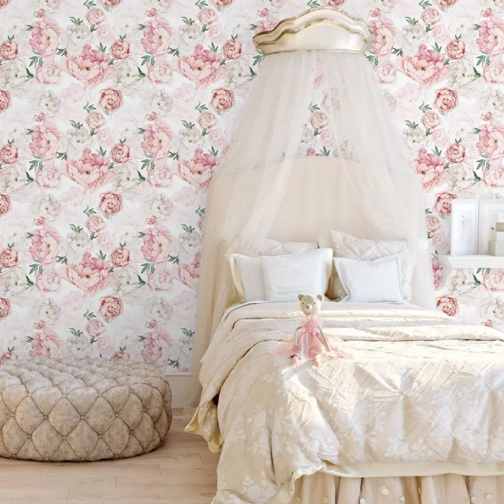 Papier peint grosses fleurs pour enfant