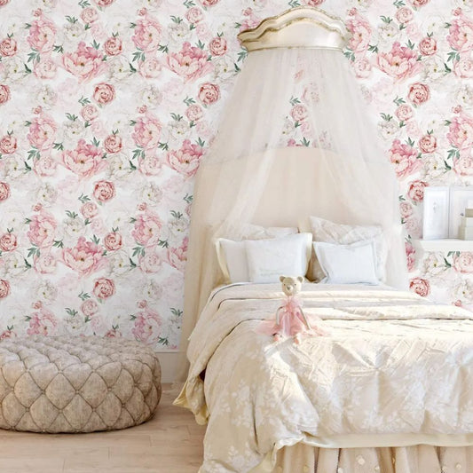 Papier peint grosses fleurs pour enfant