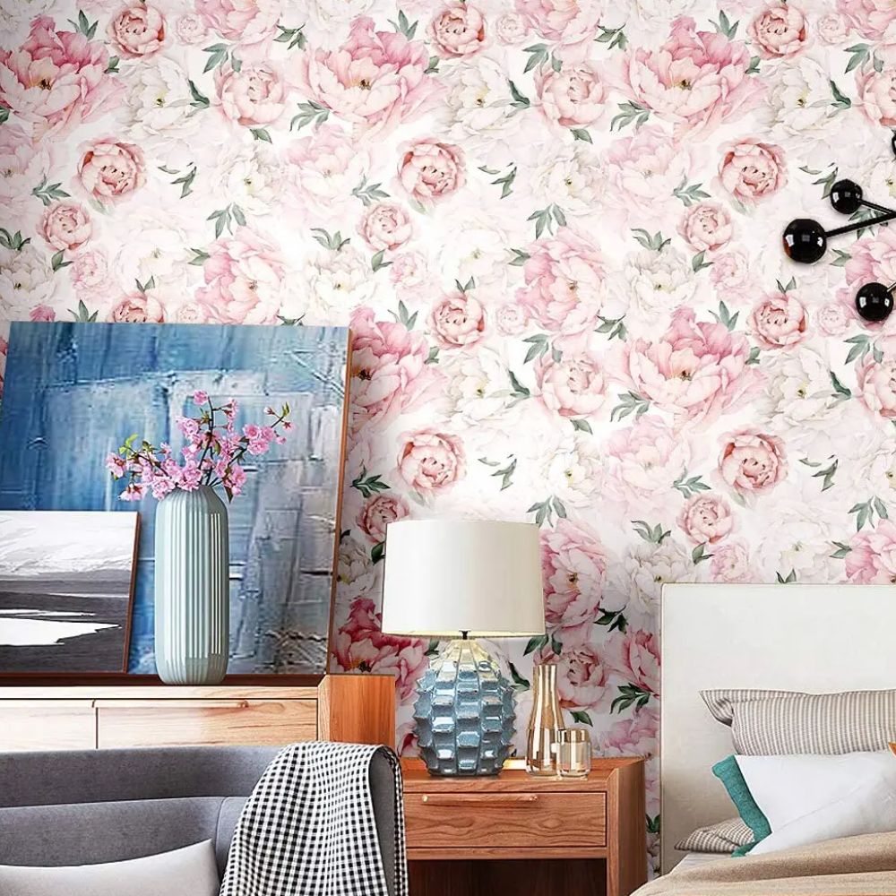 Papier peint grosses fleurs pour enfant deco mural