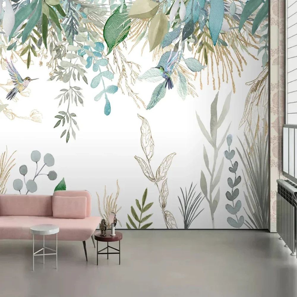Papier peint jungle colibri deco mural