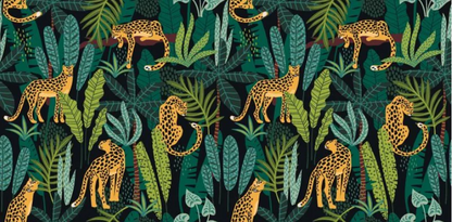Papier peint jungle léopard