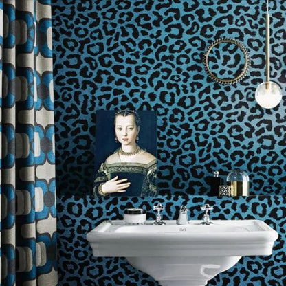 Papier peint léopard bleu
