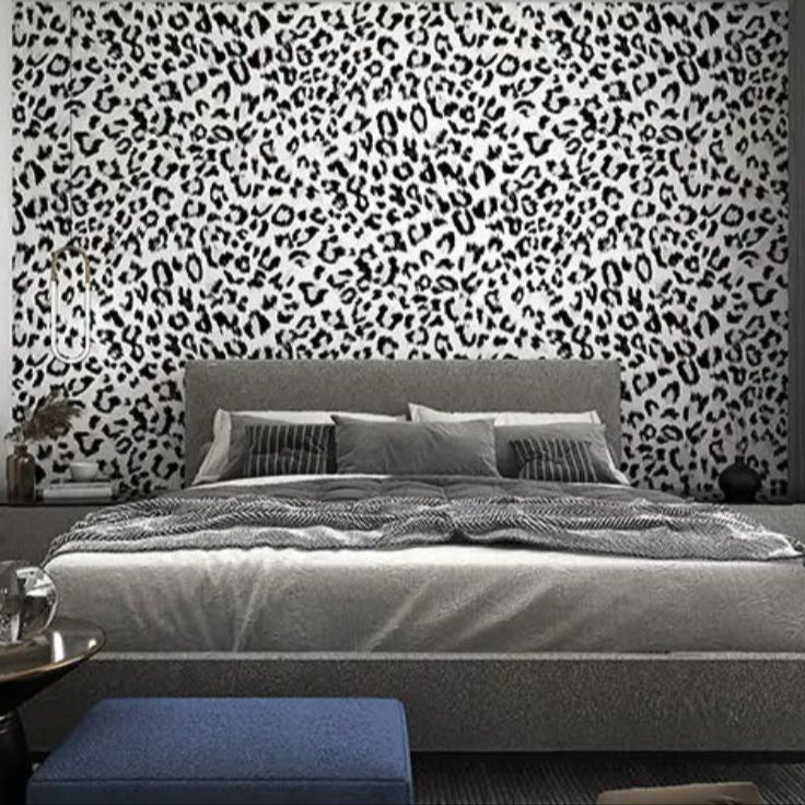 Papier peint léopard gris chambre