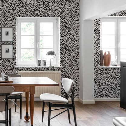 Papier peint léopard noir et blanc