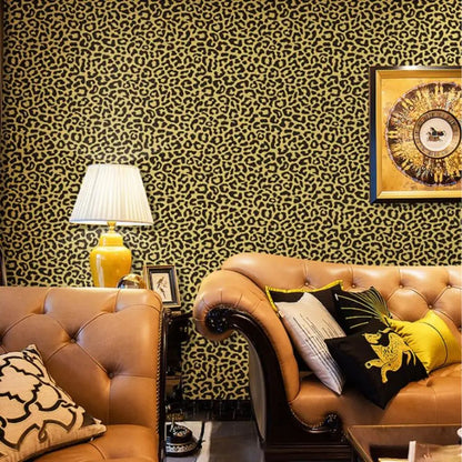Papier peint leopard jaune