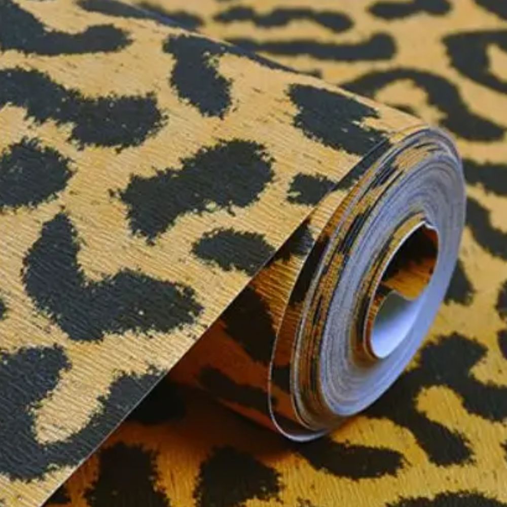 Papier peint leopard jaune rouleau