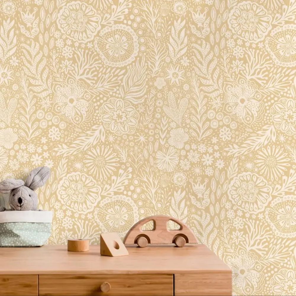 Papier peint liberty beige deco mural