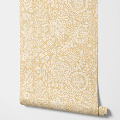 Papier peint liberty beige motif