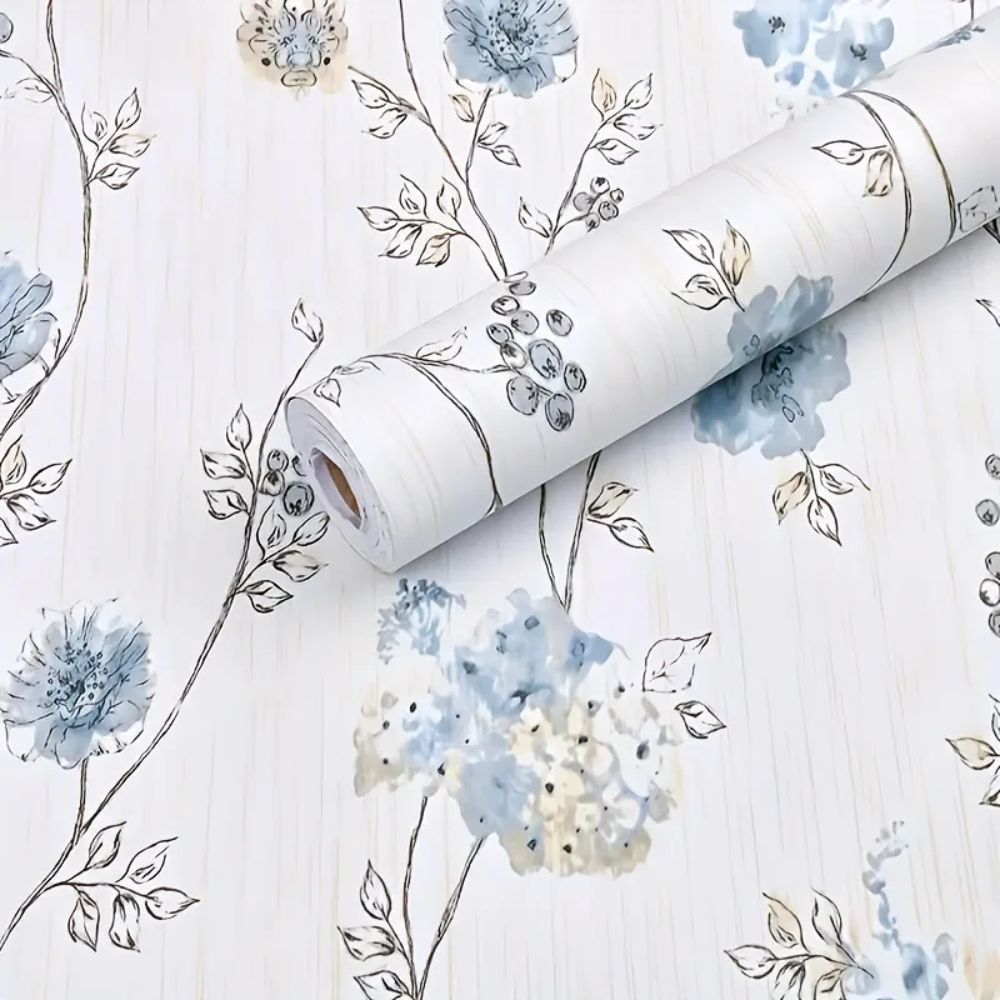 Papier peint liberty bleu motif
