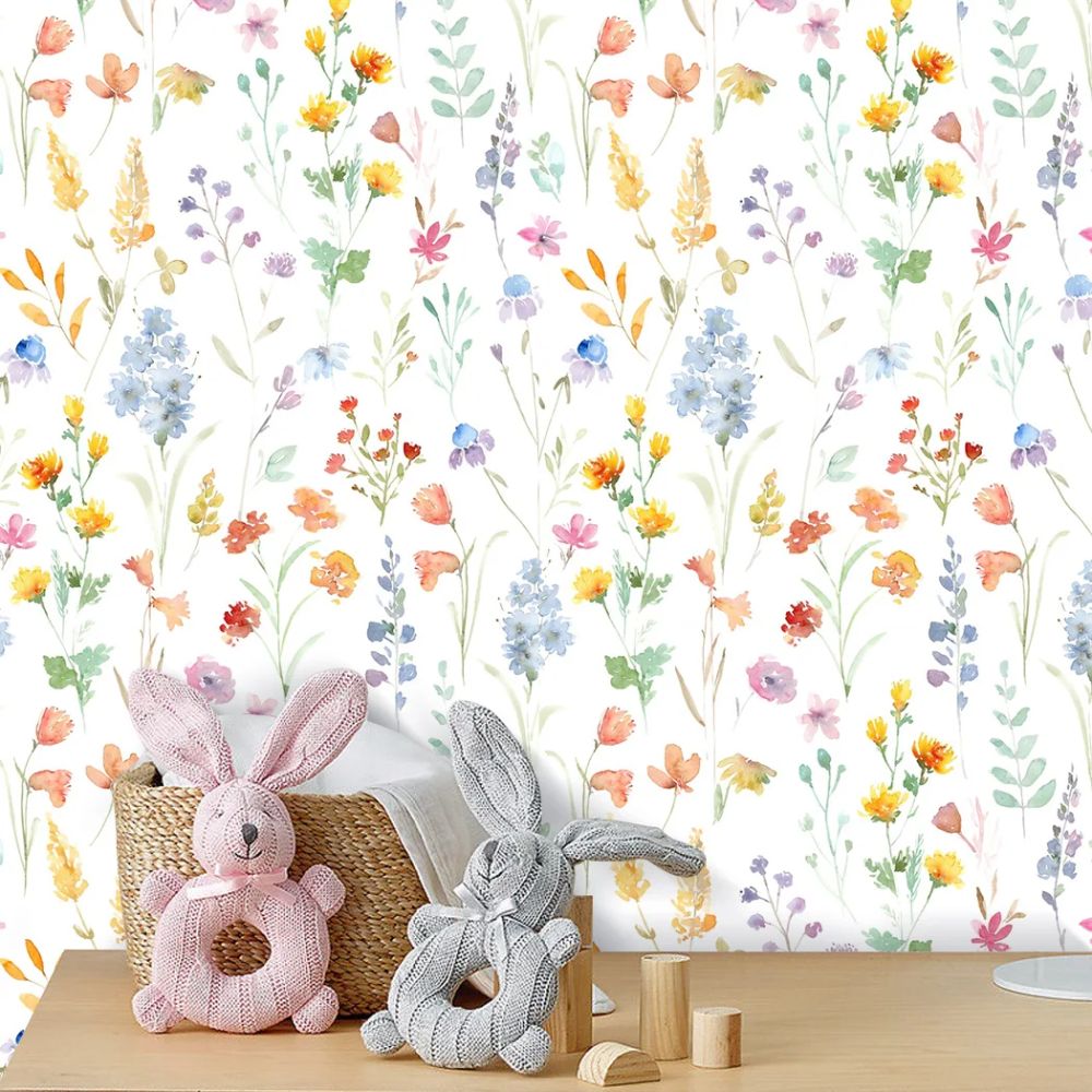 Papier peint liberty fleur bebe deco mural