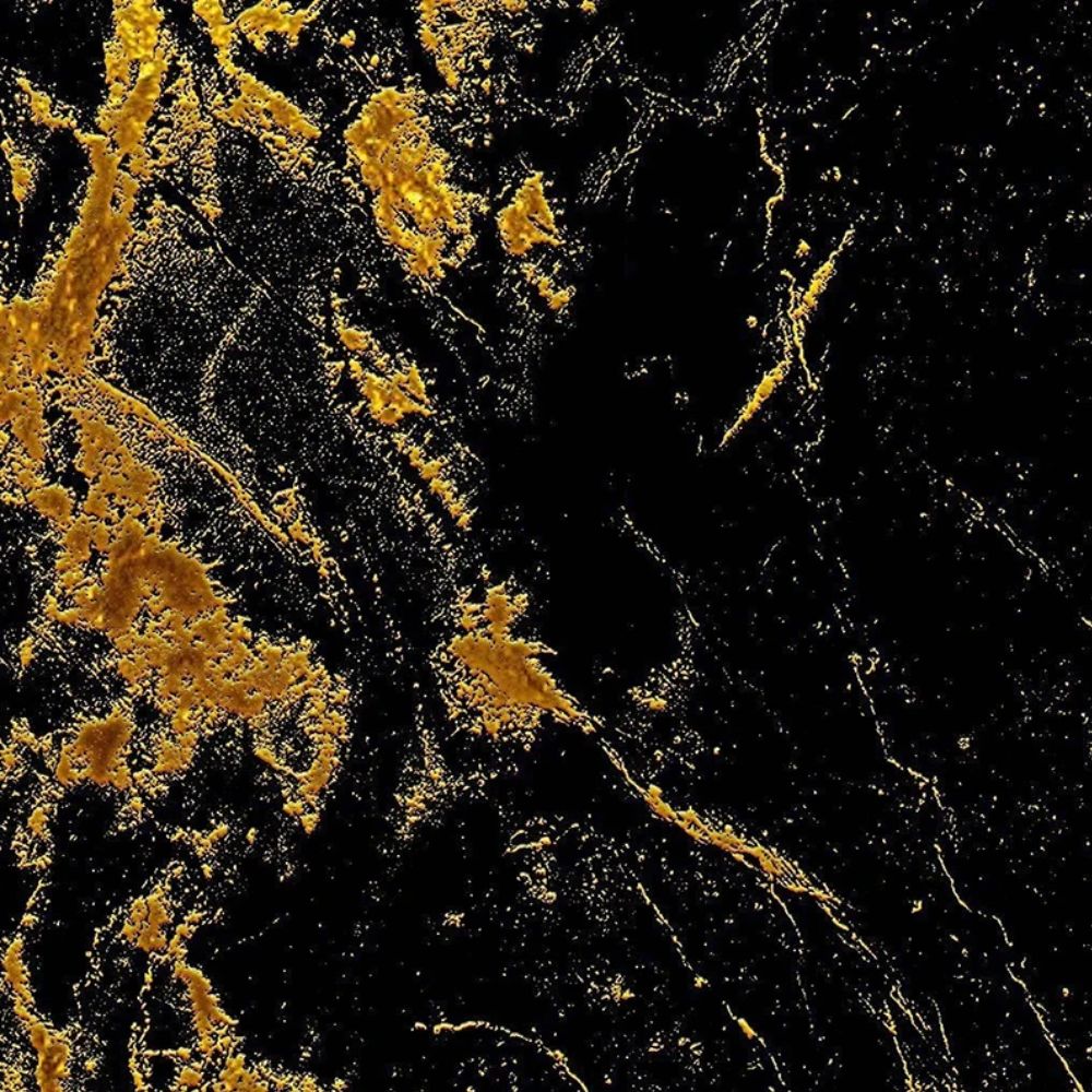 Papier peint marbre noir et or motif