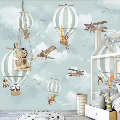 Papier peint montgolfiere avion