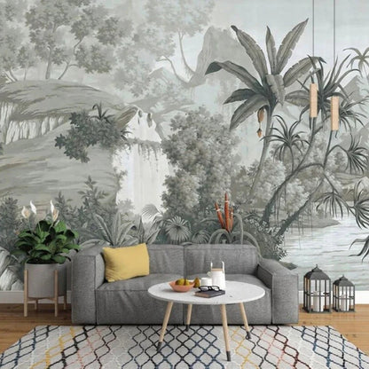 Papier Peint Jungle Noir et Blanc