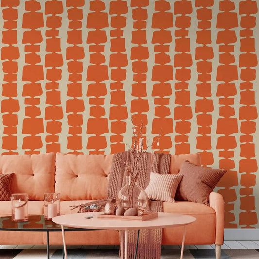 Papier peint motifs terracotta deco murale