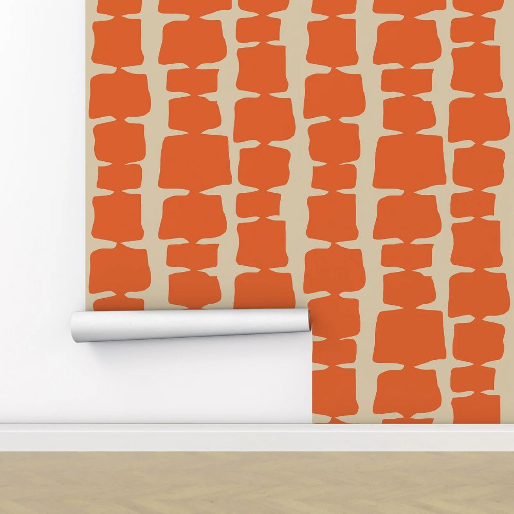 Papier peint motifs terracotta motif