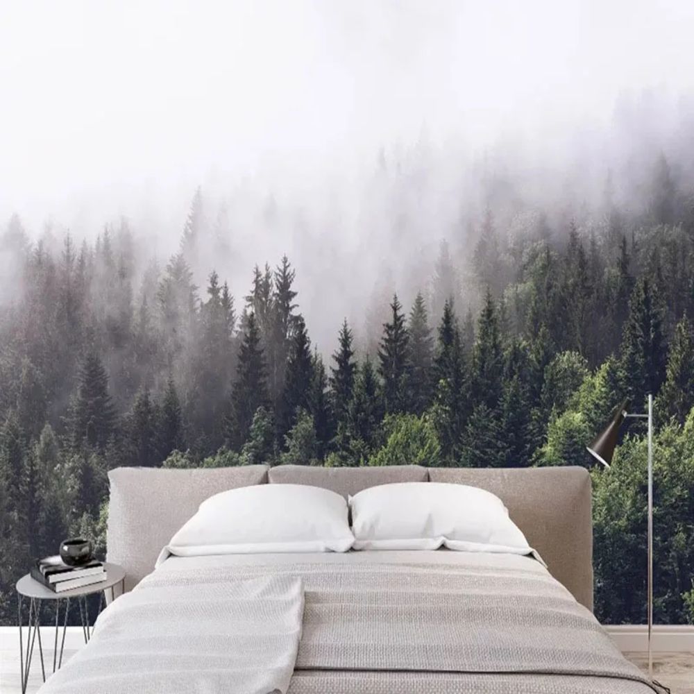 Papier peint nuage gris deco chambre