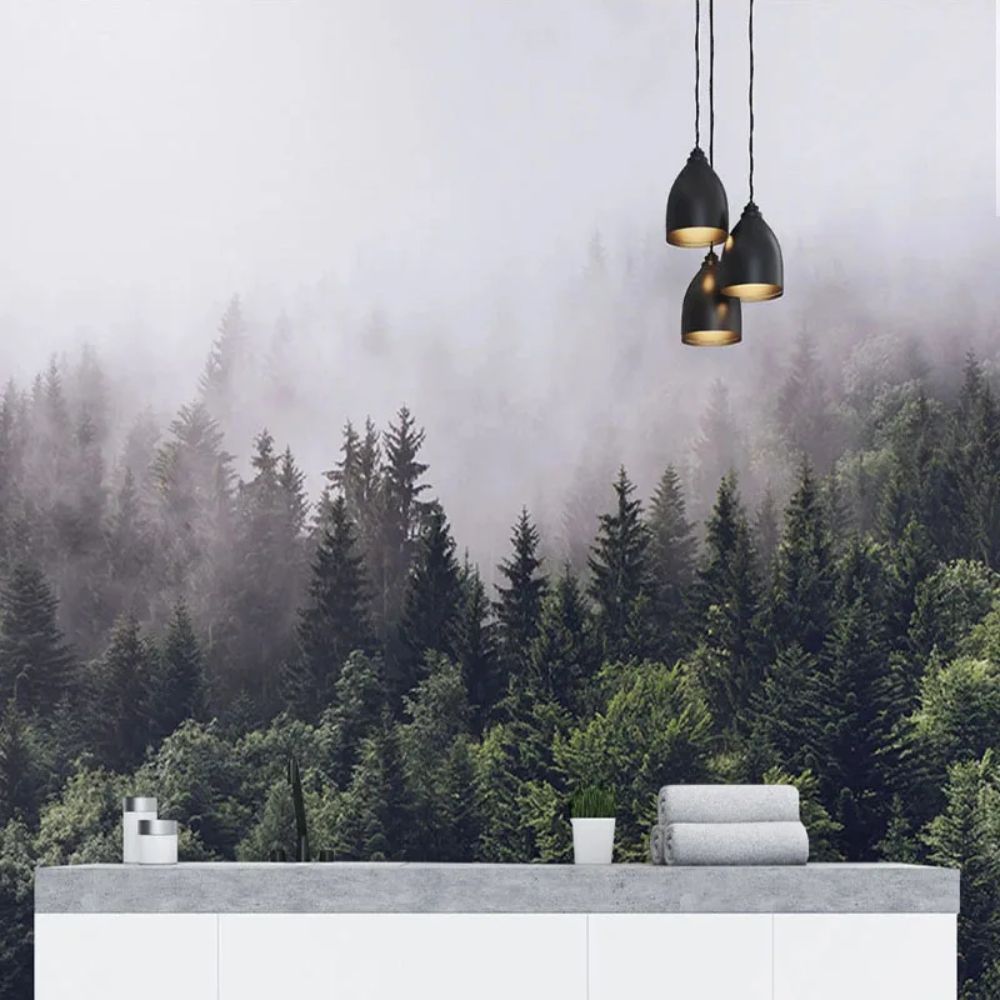 Papier peint nuage gris deco mural