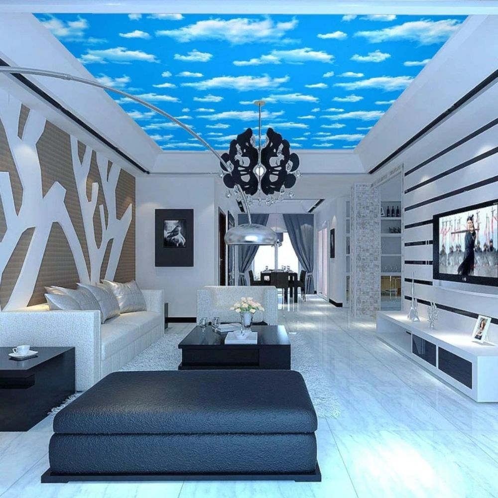 Papier peint nuage plafond