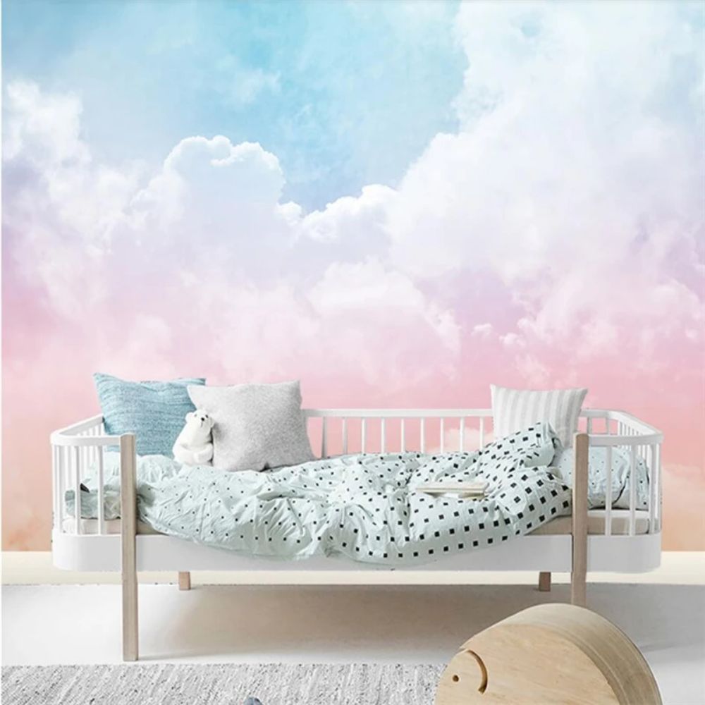 Papier peint nuage rose