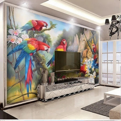 Papier peint panoramique perroquet deco mural