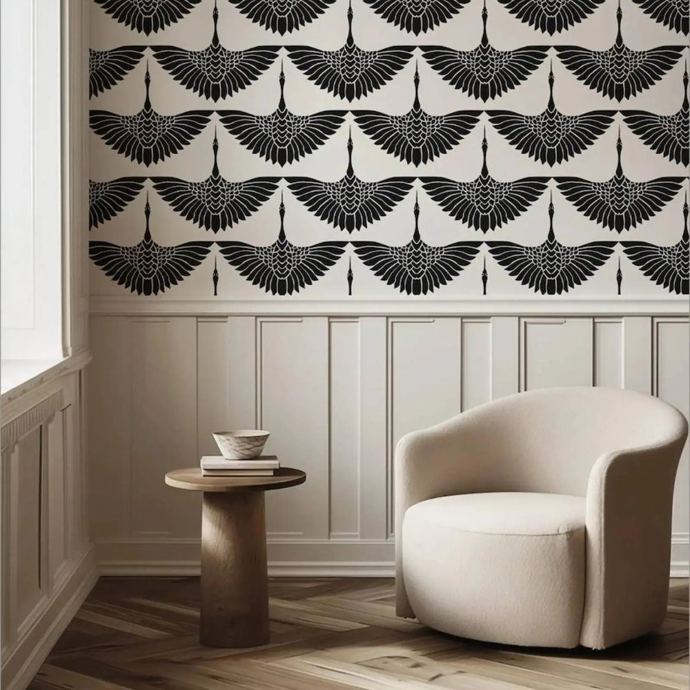 Papier peint paon noir