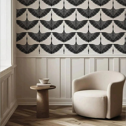 Papier peint paon noir