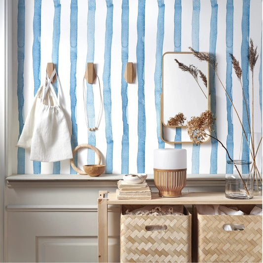 Papier peint rayure chambre enfant