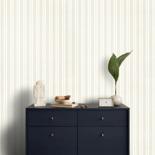 Papier peint rayure gris blanc