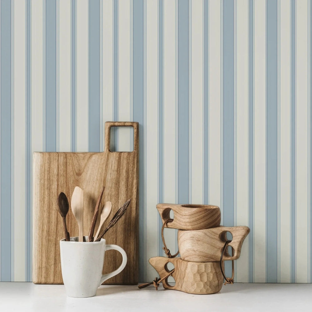 Papier peint rayure vintage tapisserie murale