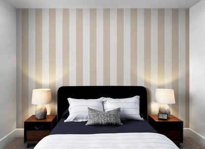 Papier peint rayures beige