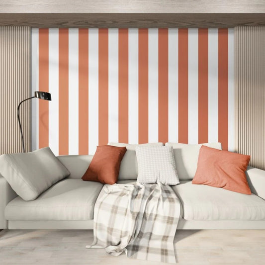 Papier peint rayures orange