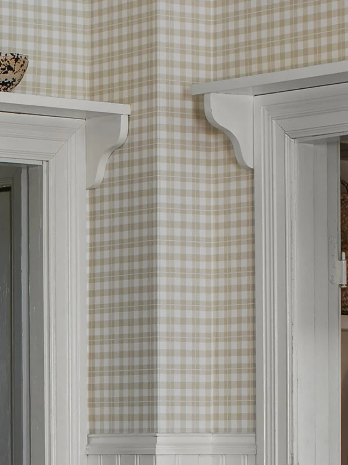 Papier peint tartan ecossais beige
