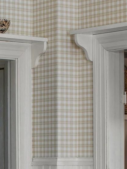 Papier peint tartan ecossais beige