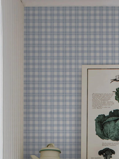 Papier peint tartan écossais bleu