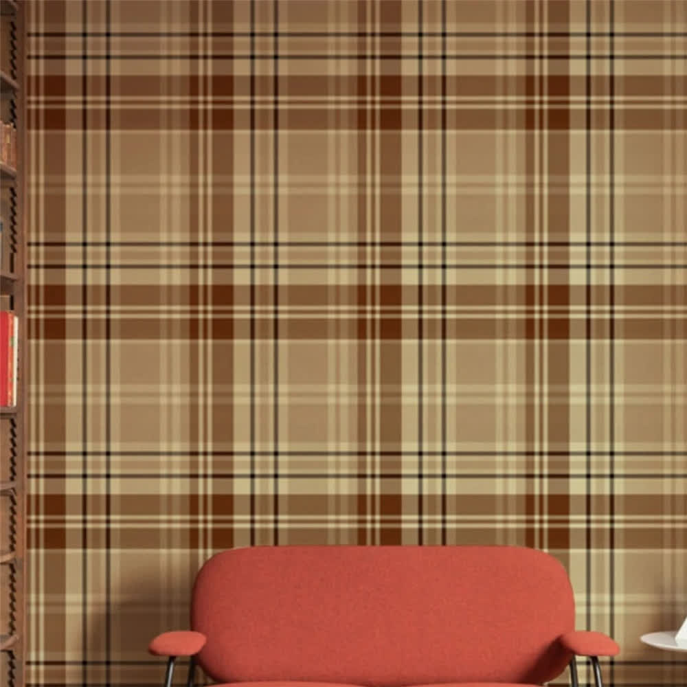 Papier peint tartan écossais marron