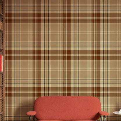 Papier peint tartan écossais marron