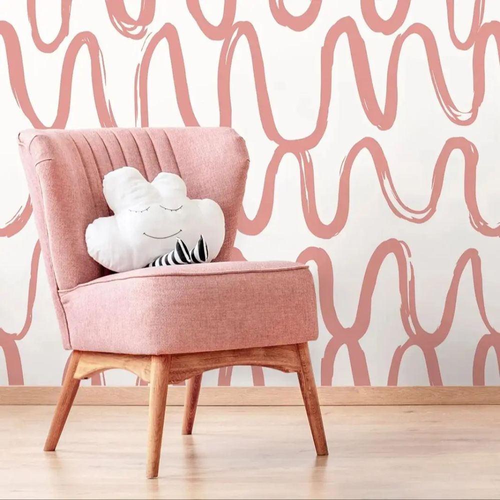 Papier peint terracotta bebe rose