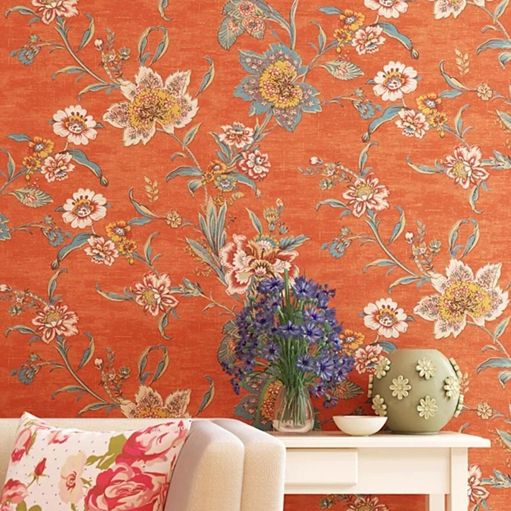 Papier peint vintage terracotta
