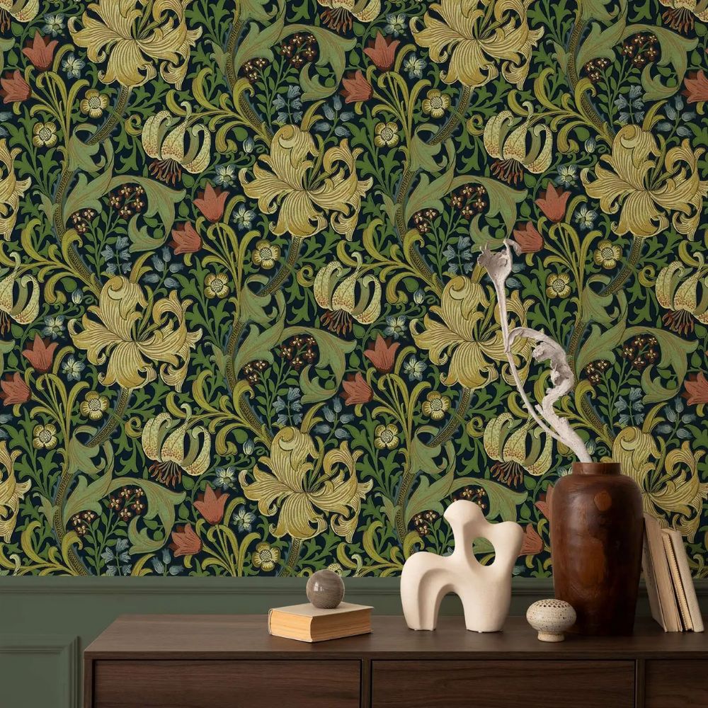 Papier peint william morris golden lily