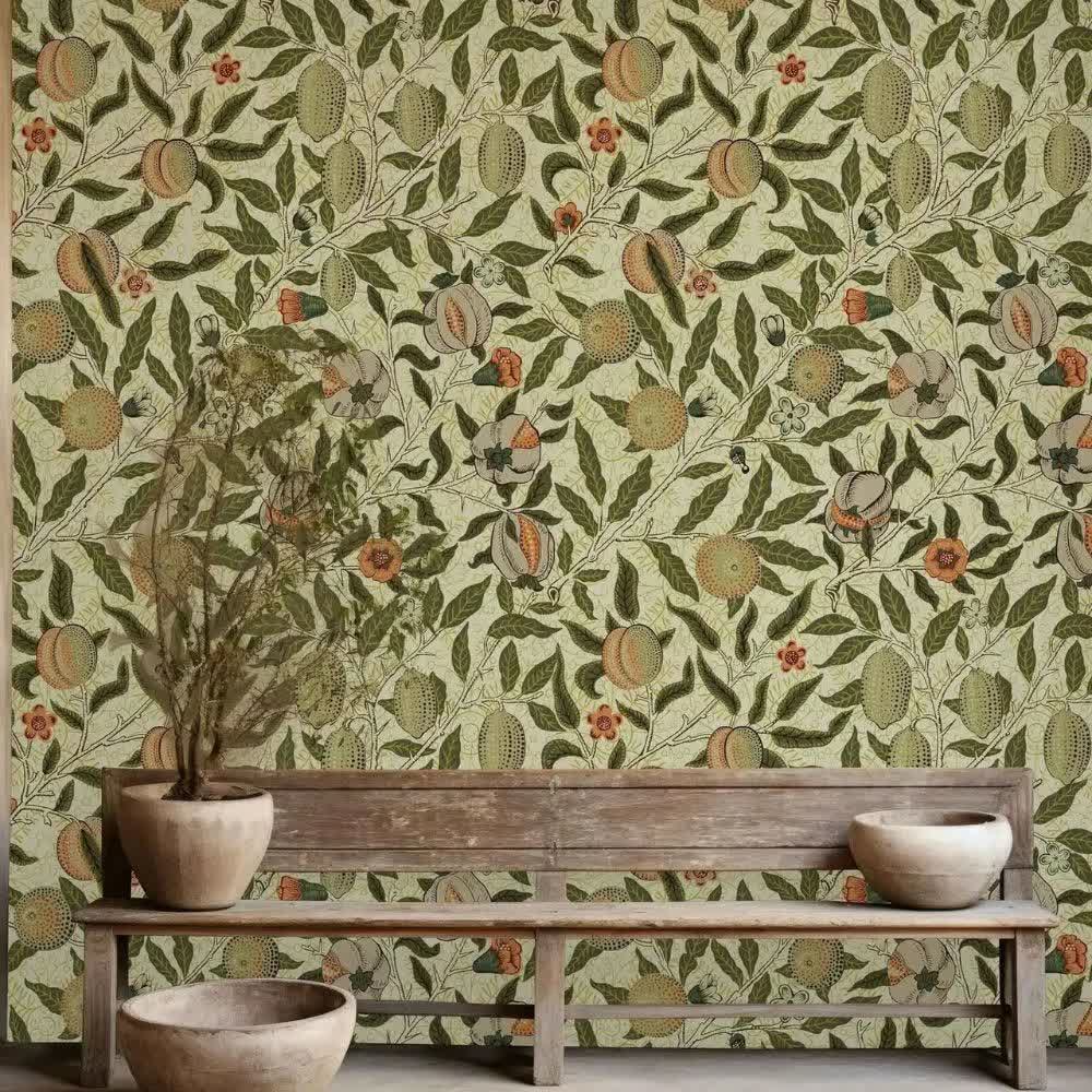 Papier peint william morris grenade vintage