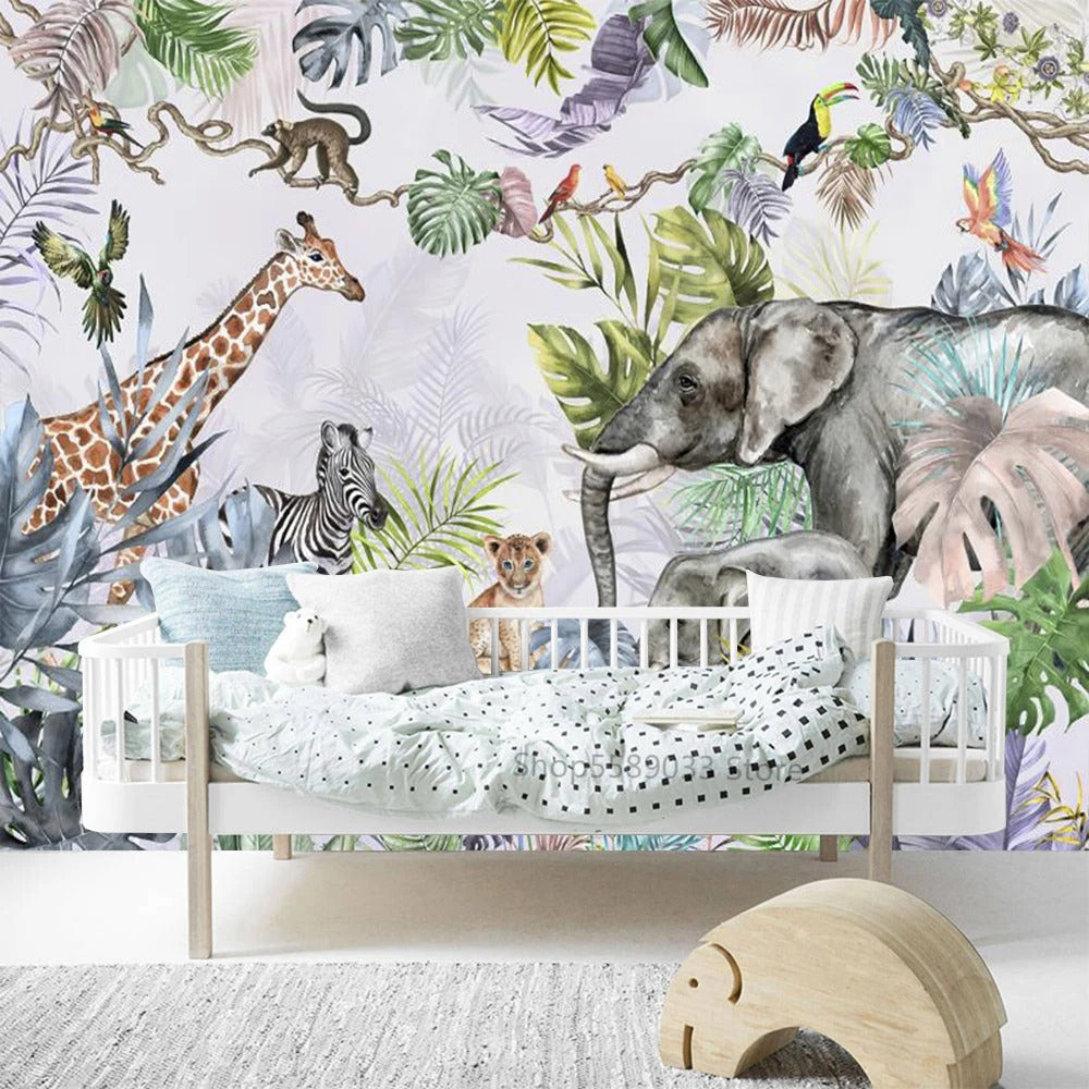 Papier peint jungle animaux