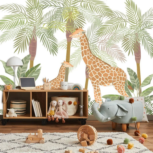 Papier Peint Jungle Girafe