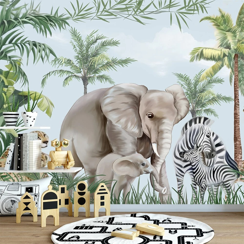 Papier Peint Jungle Éléphant