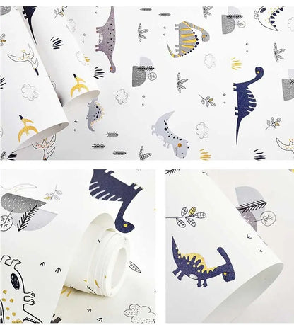 Papier Peint Dinosaure Fond Blanc