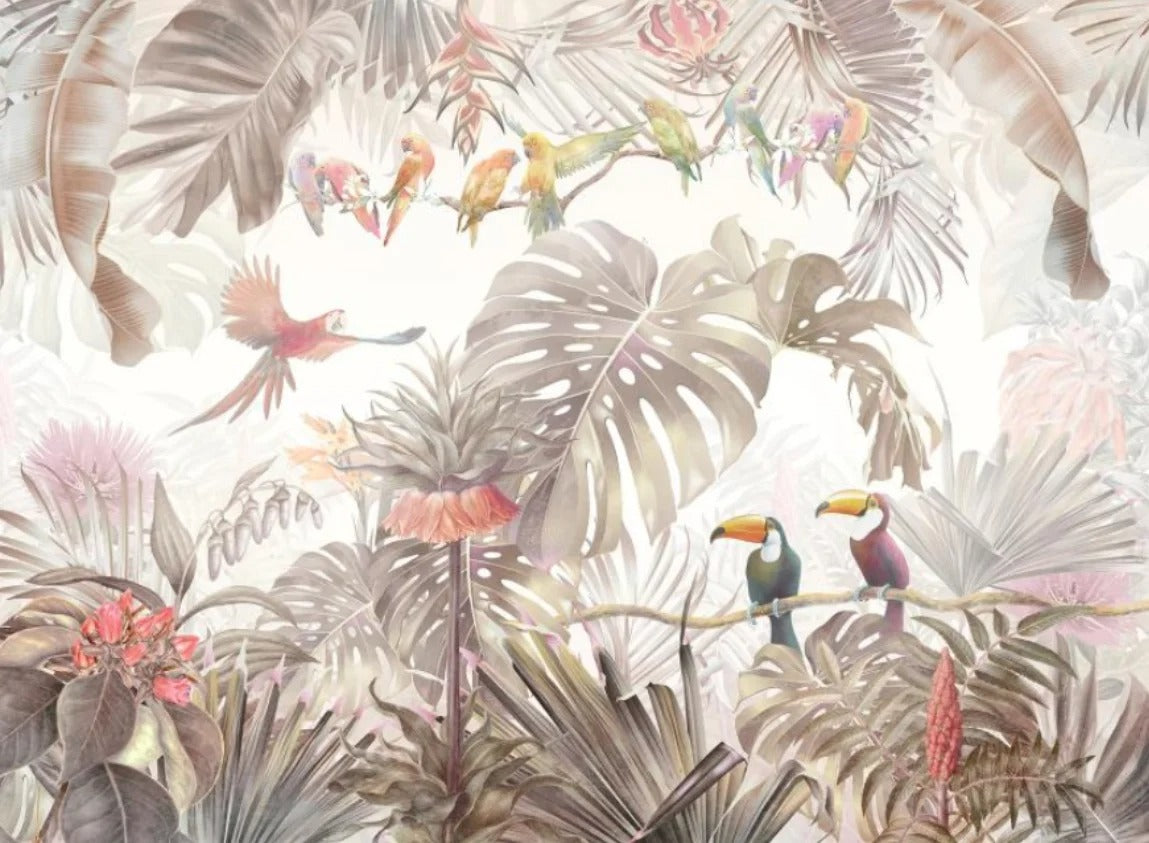 Papier Peint Jungle avec Oiseaux