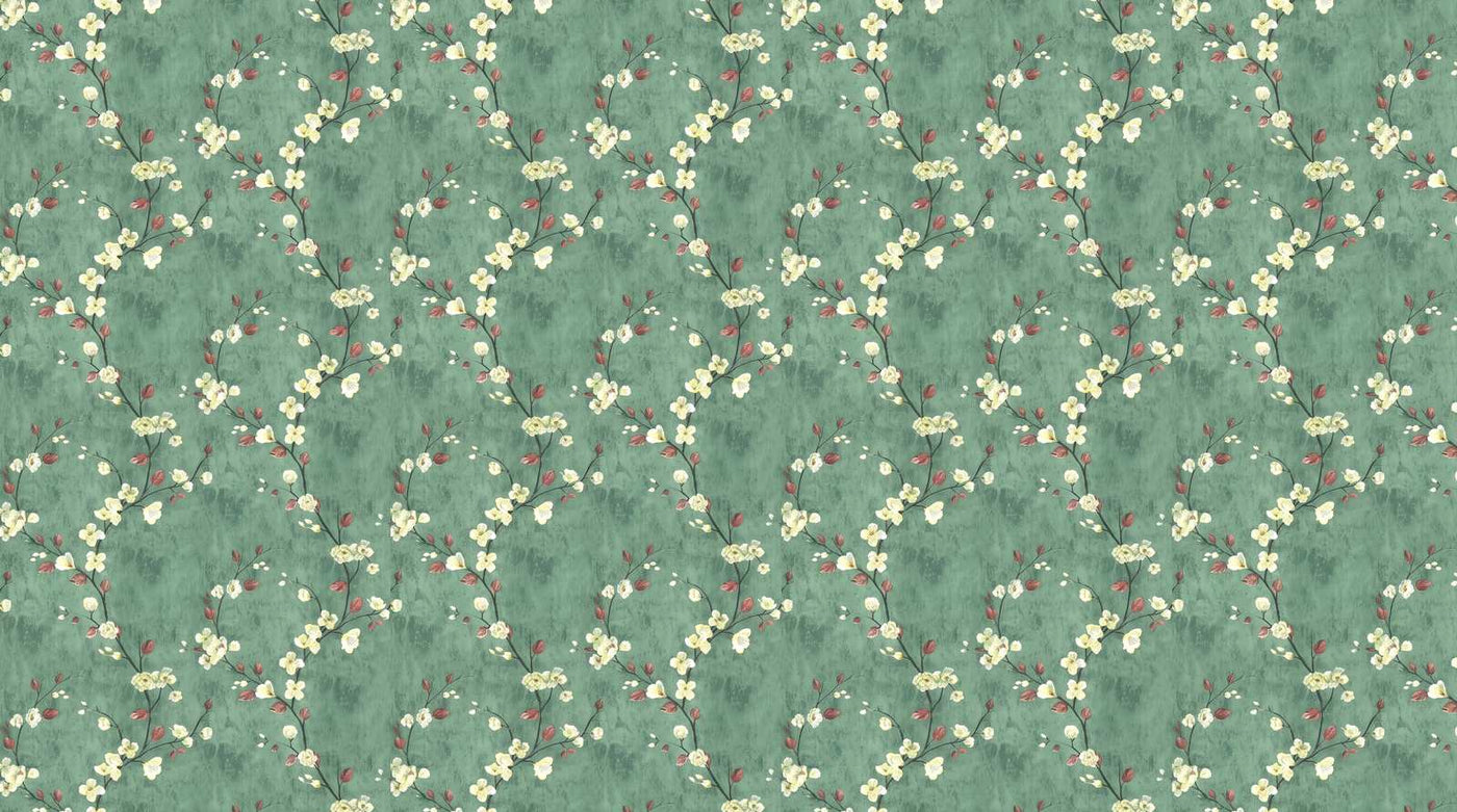 Couloir papier peint vert