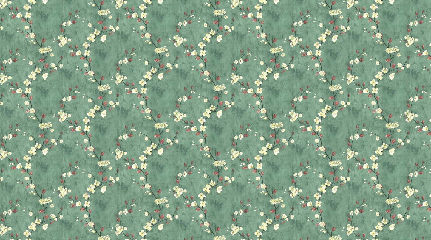 couloir-papier-peint-vert-motif