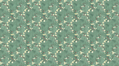 couloir-papier-peint-vert-motif