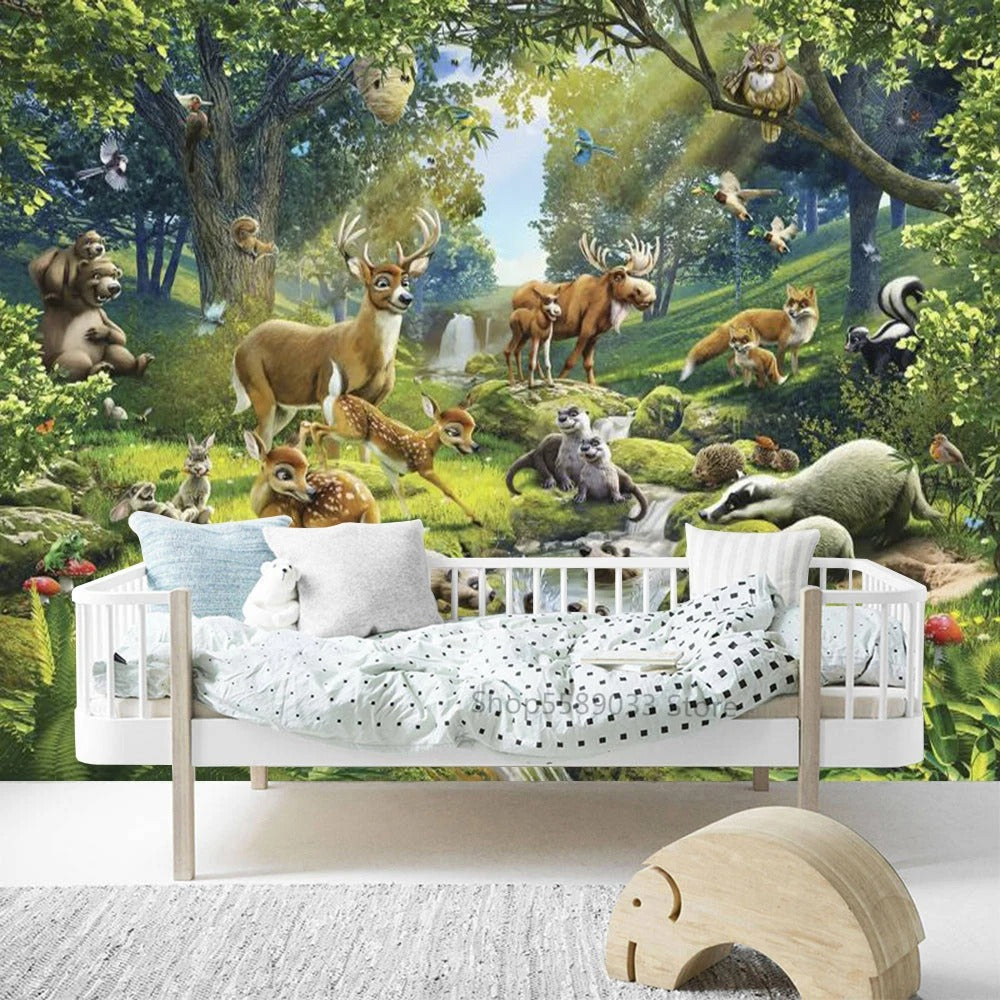 Papier peint jungle animaux