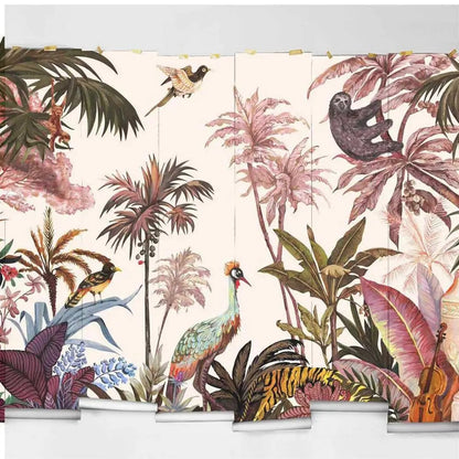 Papier Peint Jungle Rose